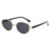 Gafas de sol ovaladas de metal de alta gama de moda, nuevas gafas de sol tendencia, foto, gafas de sol para mujer, influencer