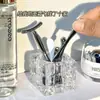 Suporte para Colher de Máscara Facial, Armário com Colher para Pegar Creme, Espelho de Vidro de Mesa, Caixa Organizadora com Haste para Pegar Creme para Olhos e Pincel para Maquiagem e Cuidados com a Pele