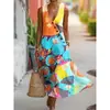 Moda Femenina Nueva Primavera/Verano Marca Independiente Europea y Americana Transfronteriza Minimalista Elegante Holgado Cuello en V Estampada Botón Diagonal Vestido Camisa G956