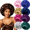 Gorro de Satén Extra Grande para Dormir para Mujer Borde Elástico Ancho Alta Elasticidad Gorro Nocturno Gorro para el Cabello para el Cuidado Diario del Cabello