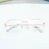 Armação de Óculos Clássica Oval Meio Aro para Negócios e Mães Pode ser Combinada com Miopia Fabricante Atacado Danyang Aro Pequeno para Alta Miopia
