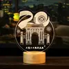 Luz de Noite em Acrílico Personalizada com Logo da Empresa, Presente para Negócios, Turismo Cultural, Mesa de Escritório Universitário, Ornamento Luminoso de Madeira Maciça