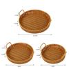 Cesta de almacenamiento tipo ratán, cesta portátil para pan, cesta para frutas, bocadillos, dulces, pan, pan al vapor, plato redondo de almacenamiento