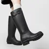Botas de Chuva Wellington Fashion de Cano Alto para Mulheres, Sola Macia, Confortáveis, Versáteis para Acampamento ao Ar Livre, Sapatos Aquáticos Antiderrapantes, Sapatos de Trabalho para Lavagem de Carro para Mulheres