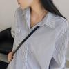 Nova camisa solta de perfil grande para primavera design estilo Hong Kong com fundo empilhado camisa de manga comprida para mulheres# MD011573-03