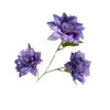 Flor de dalia artificial con 3 cabezas, flor falsa para decoración de bodas, decoración del hogar, arreglo floral, accesorio de fotografía