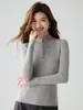 Nuevo Suéter de Cachemira Tejido con Media Cremallera Ajustado para Mujer Otoño/Invierno 2026, Camisa Básica Simple y Versátil