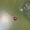 Novo colar de cabaça vermelha feminino leve luxo coração amor diamante corrente clavicular presente Dia dos Namorados fornecimento ao vivo transfronteiriço