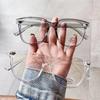 2023 Nuevo Marco Grueso Simple Armazón de Lentes Tr90 Lentes Anti-Luz Azul para Miopía Hombres Se Pueden Equipar con Lentes Planas con Graduación para Mujeres