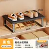 Armário de sapatos prateleira em camadas rack de armazenamento armário organizador de prateleira divisória de sapato de couro prateleira de armazenamento divisória de sapato doméstico
