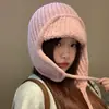 Gorro de Invierno Cálido Estilo Perezoso para Mujer, Gorro de Punto Oversize que Hace que la Cara Parezca Más Pequeña, Ajuste Holgado, Protege los Oídos