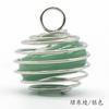 1069 - Colgante de resorte de alambre de cobre con piedra semipreciosa de cristal natural, ágata roja, polvo de Dongling verde y amatista