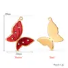 Aço Inoxidável Borboleta Gotejamento de Óleo Banhado a Ouro Diamante Pingente DIY Acessórios de Joia Pulseira Colar Brincos Acessórios Pingente