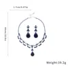 Aretes Pendientes Colgantes Flor de Zircón Gota de Agua Set de Collares Cadena para Clavícula de Lujo Ligero Gama Alta Moda Simple Versátil