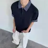 Camiseta Miu Style Falsa de Duas Peças, Camisa Polo de Manga Curta para Homens e Mulheres, Marca Tendência de Verão, Design Patchwork Xadrez, Top Versátil, Tendência