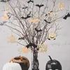 Artesanía de Madera Colgantes de Halloween Calabaza, Araña, Fantasma, Bruja Decoraciones Colgantes Halloween DIY