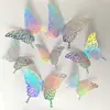 Pegatina de Pared de Mariposa Iridiscente Hueca Estereoscópica 3D Material de Decoración de Pared para Creación de Entorno de Jardín de Infantes Mariposa de Papel Hueco Autoadhesiva