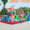 Castillo Inflable Cuadrado Nuevo Tobogán de Tiburón Trampolín Popular con Cojín de Aire Versión Engrosada para Niños Castillo Travieso de PVC