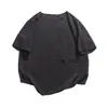 Camiseta de Algodão Primavera/Verão 2025 Masculina Estilo Chinês Dinastia Han Pulôver Tecido Retrô de Cânhamo Camiseta de Manga Curta com Botão Top Estilo Tang Masculino