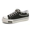Zapatos de lona de suela gruesa y caña baja de estilo coreano para mujer, zapatillas de plataforma modernas, estilo retro, con orejas de trigo, color blanco, para primavera