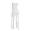 Vestido de Verão 2024 Novo Feminino Cor Sólida Slim Fit Cintura Alta Moda Gola Uma Alça Transfronteiriço Estilo Europeu e Americano