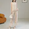 Traje de Verano para Mujer con un Toque de Alta Gama, Nuevo Estilo de Verano 2026, Chaleco sin Mangas con Borlas, Camiseta, Jeans, Conjunto de Dos Piezas