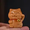 Talla en Madera de Tuya Dumbo Dibujo Animado Lindo Regalo para Niños Elefantito Mascota Hecha a Mano Adornos de Mano para el Hogar