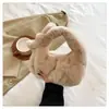 Bolso Forma de Empanada Otoño e Invierno 2025 Bolso para Mujer Nuevo Peludo Moda Bolso de Mano de Gama Alta Bolso de Felpa Bolso de Felpa de Nicho