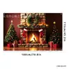 Tela de fondo navideño en stock, lista para enviar, con impresiones de alta definición de Papá Noel, muñecos de nieve y renos, perfecta para decoraciones navideñas