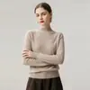 Nuevo Suéter 100% Cachemir Puro para Mujer Cuello Semi Alto Adelgazante de Moda Tejido para Otoño/Invierno Capa Base Versátil