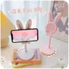 Soporte de Escritorio para Teléfono de Conejito Lindo de Dibujos Animados, Soporte Telescópico Elevable Ajustable Universal para Estudiantes y Personas Perezosas