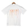 Camiseta de manga curta com estampa de letras AMI de verão masculina, solta, casual, de algodão, branca, moderna, transfronteiriça, europeia e americana, camisa de base casual
