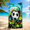 Toalla de Playa Deportiva de Fútbol Artística Simple Más Vendida de Amazon, Toalla de Baño de Microfibra para Vacaciones en la Playa de Fútbol