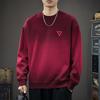 Sudadera Pesada 360g Retro Degradado Lavado Cuello Redondo para Hombre, Otoño Estilo Americano Holgada Casual Moderna Manga Larga