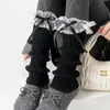 Polainas estilo ballet para mujer, primavera y otoño, calcetines Lolita, lazo, calcetines holgados, calcetines holgados de encaje, manguitos de pantorrilla para primavera y otoño