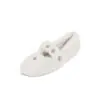 Sapatos Mary Jane peludos fofos cor de leite com strass combinados com uma saia estilo fada 2026 inverno sapatos baixos quentes com forro de veludo para mulheres