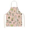 Alpaca de dibujos animados algodón lino delantal sin mangas antiadherente Cocina hogar cocina cintura colgar cuello babero para niños venta al por mayor