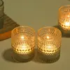Copos de Vela Transparentes Atacado com Vidro Estampado, Castiçais de Vela para Quarto de Aromaterapia, Decorações de Fragrância, Potes de Vela Estilo Ins