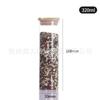 Tarro de almacenamiento cilíndrico con tapa de bambú y madera, botella de vidrio de borosilicato alto, transparente, para cocina, para té y cereales, sellado.