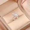 Anillo para Mujer, Girasol Giratorio Abierto, Joyería al por Mayor de Oro de 18 Quilates, Fábrica al por Mayor para Dedo Índice, Moda de Circonita Transfronteriza