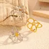 Joyería de Acero de Titanio Chenhe para Mujer Diseño de Nicho de Gama Alta Moda Joyería de Mano Acero Inoxidable Flor Anillo Abierto que No se Desvanece