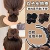Torcedor de Cabelo, Pegador com Cabeça de Bola, Grampo de Cabelo com Laço de Tricô, Pegador de Cabelo Feminino de Alta Qualidade para Outono e Inverno, Adorno de Cabeça para Parte de Trás da Cabeça