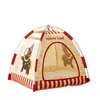 Tienda para Gatos, Nido para Gatos, Adecuado para Todas las Estaciones, Tela Oxford Estampada, Semicerrado, Seguro, Cama para Mascotas Perros, Transpirable en Verano