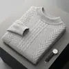 Nuevo Suéter de Lana de Cuello Redondo para Hombre Otoño e Invierno 2026, Suéter Cálido Engrosado de Lana Pura, Suéter de Punto, Suéter Casual