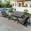 Escritório de Vendas de Vila com Pátio de Jardim Externo Paisagismo Impermeável Proteção Solar Liga de Alumínio Aço Inoxidável Combinação de Móveis de Designer