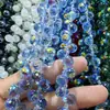 6mm 8mm Furo Transversal Cristal de Morango Cristal Multifacetado Contas Soltas DIY Pulseira Feita à Mão Acessórios de Joias para Pendurar no Carro Contas