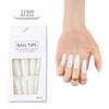 Venda Direta da Fábrica Elegante Cor Nude Desejo Puro Unhas Usáveis Gelo Transparente Trapézio Longo Unhas Postiças 24 Peças Produto Acabado Atacado Textura