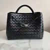 Bolsa Tote Tecida de Couro Genuíno Estilo 2025 para Mulheres, Bolsa de Mão e Bolsa Transversal Versátil de Grande Capacidade, Retro Europeu e Americano Estilo Chanel