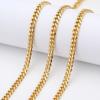 Corrente de aço inoxidável Amazon 5,5 mm corrente de moagem hexagonal 18K Europeu e Americano hip hop corrente de colar meninos corrente cubana