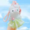 Llavero Colgante de Muñeca Conejito de Peluche con Palo Retorcido de Dibujos Animados Lindo Colgante para Llavero de Mochila Escolar de Pareja Regalo